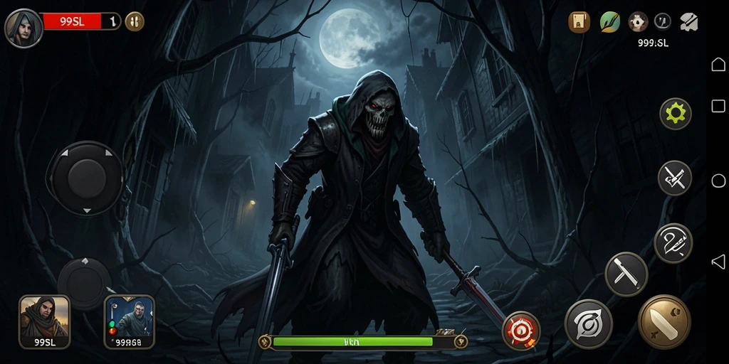 Tampilan gameplay mencekam di 99SL dengan suasana horor yang kental.