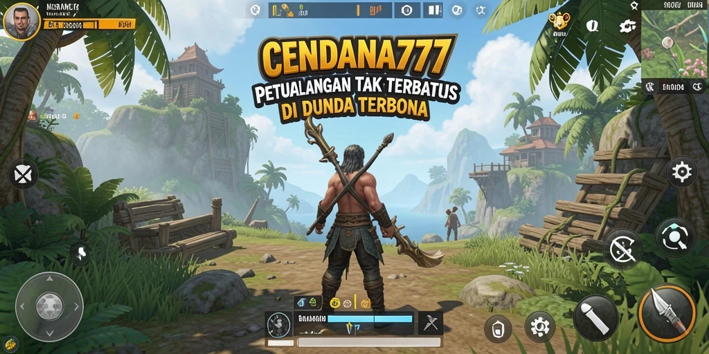 Screenshot gameplay menunjukkan petualangan di dunia terbuka yang luas.