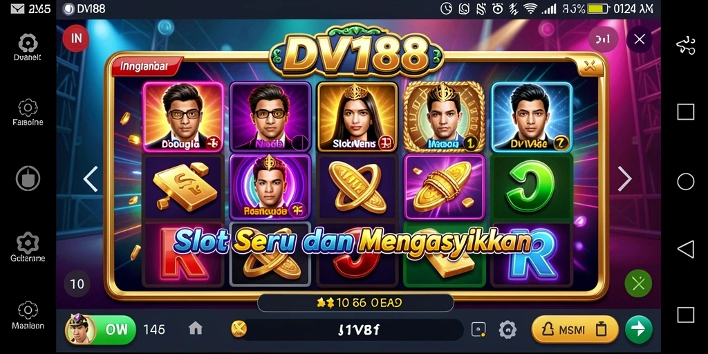 Screenshot gameplay Slot DV188 yang menampilkan momen kemenangan.