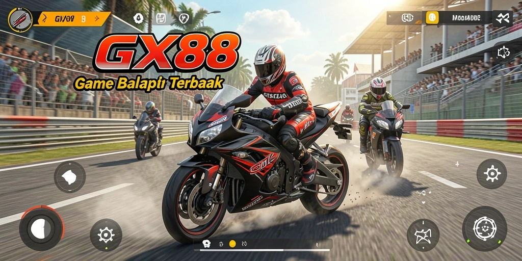 Tampak gameplay menegangkan dari balapan motor GX88.