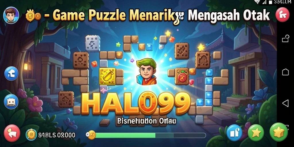 Tampilan gameplay HALO99 dengan puzzle menantang dan grafis yang menarik.
