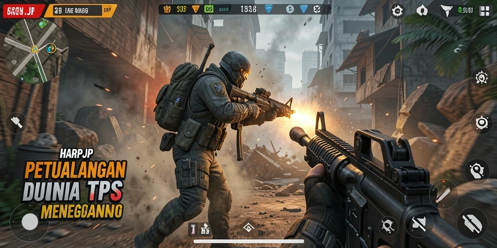 Tampilan gameplay seru dalam petualangan TPS HARAPJP.