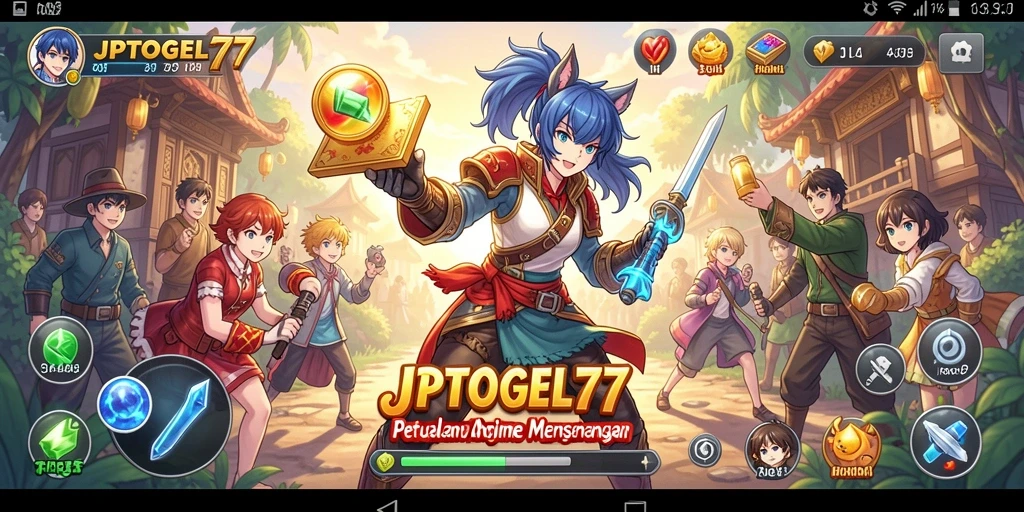 Tampilan gameplay dramatis dalam dunia Anime.