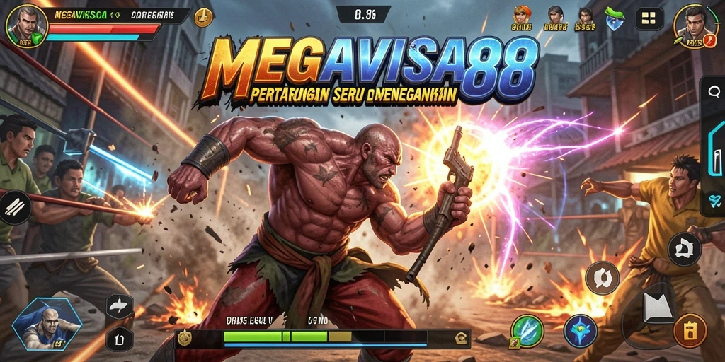 Tangkapan layar gameplay MEGAVISA88 menampilkan aksi pertarungan yang mendebarkan.