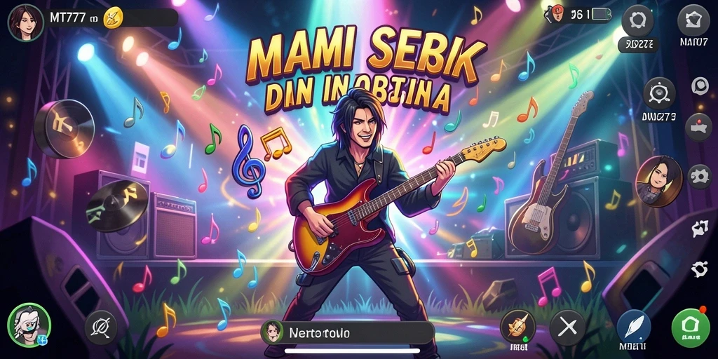 Tangkapan layar gameplay seru dari MT777 dengan fitur musik interaktif.