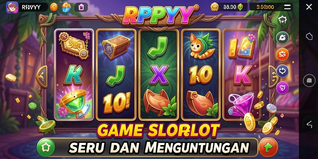 Tangkapan layar gameplay RPYYY yang menarik dengan tema slot berbeda.