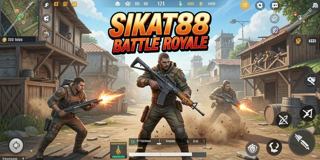 Gameplay seru SIKAT88 dalam pertarungan Battle Royale.