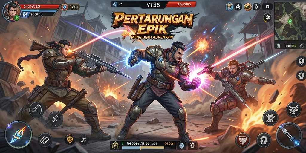 Screenshot gameplay VT38 yang mendebarkan dan penuh aksi.