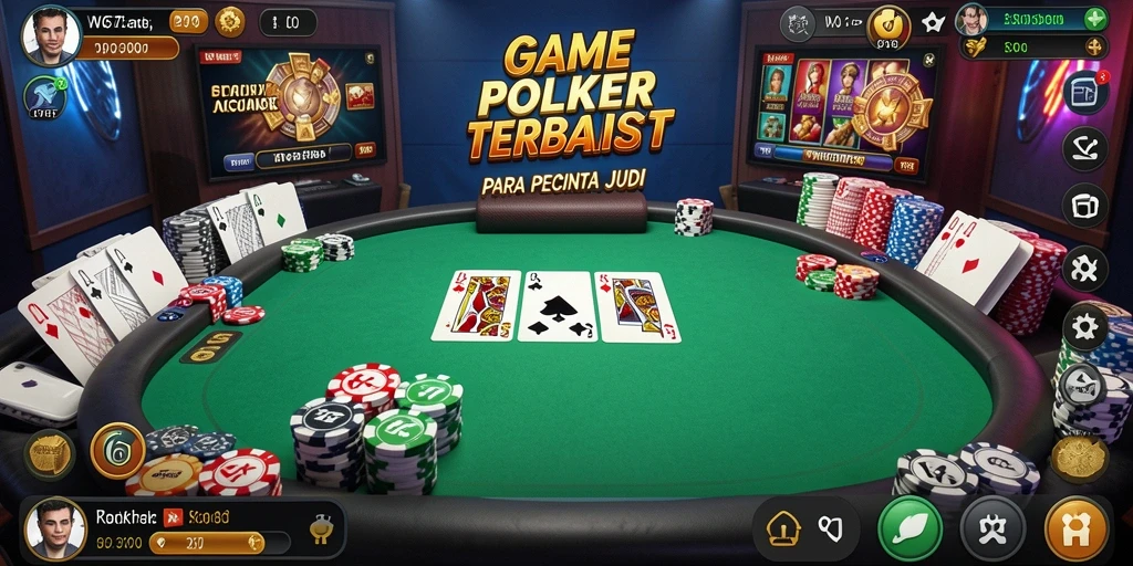 Tampilan gameplay W67 yang menegangkan saat turnamen poker.